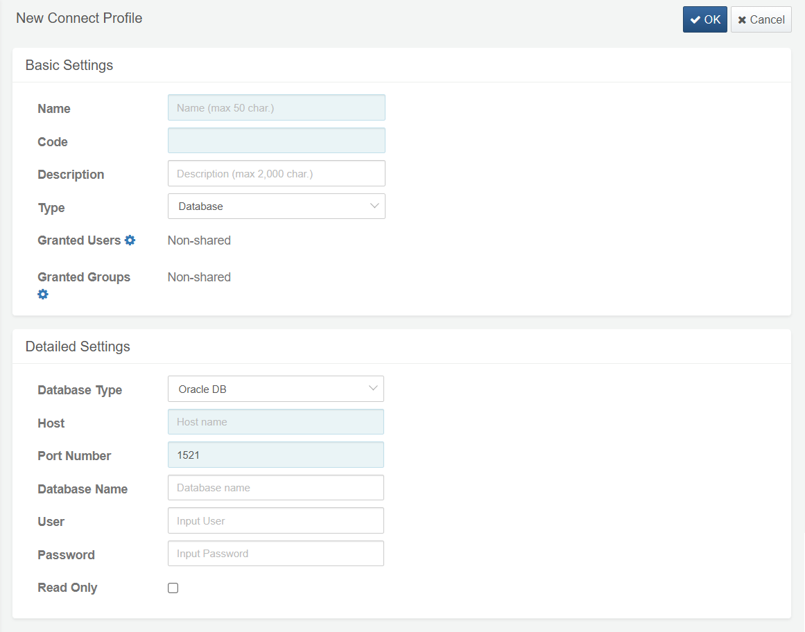 Create Database Connect Profile