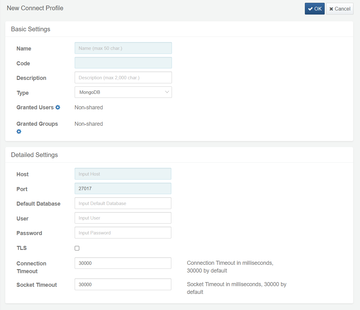 Create MongoDB Connect Profile