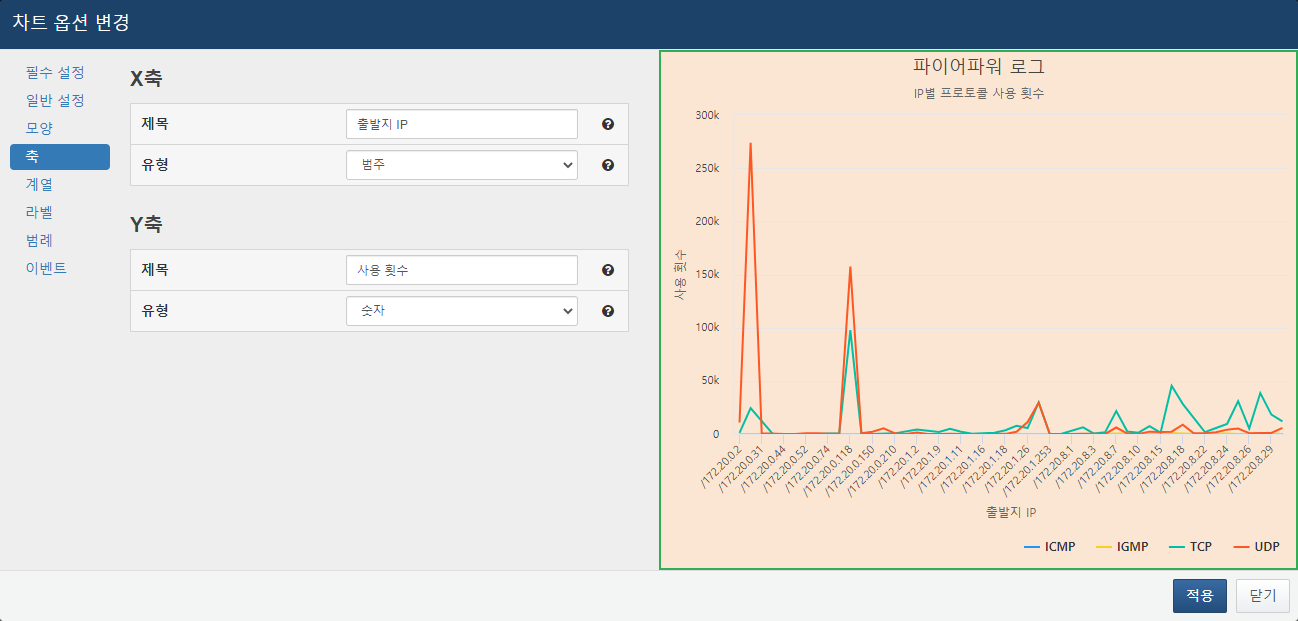 Chart Axis Settings Input