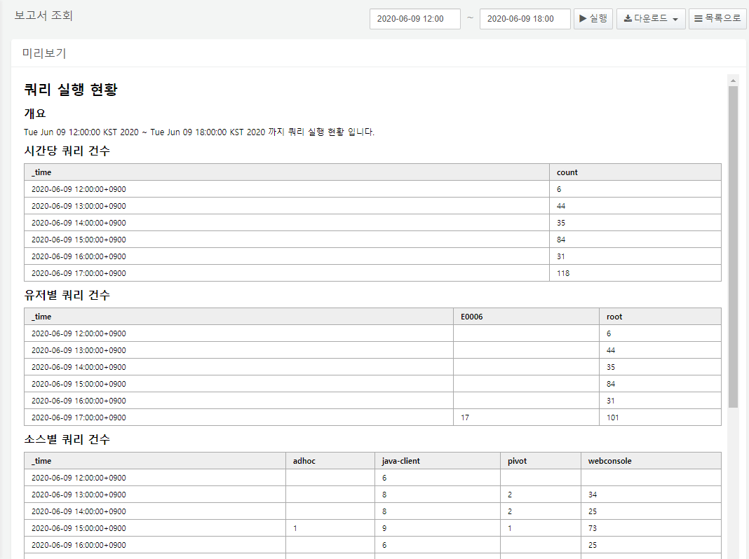Report Query Preview