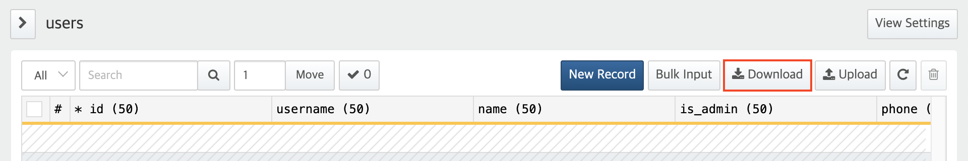 Download button