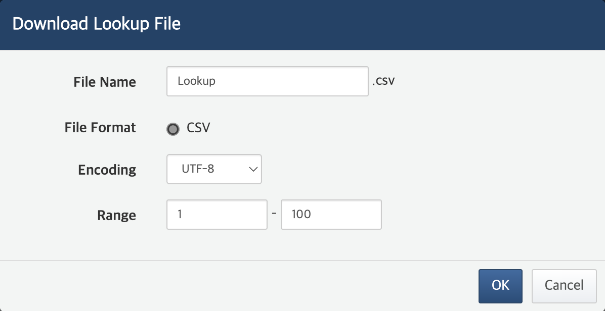 Modal - Download lookup record