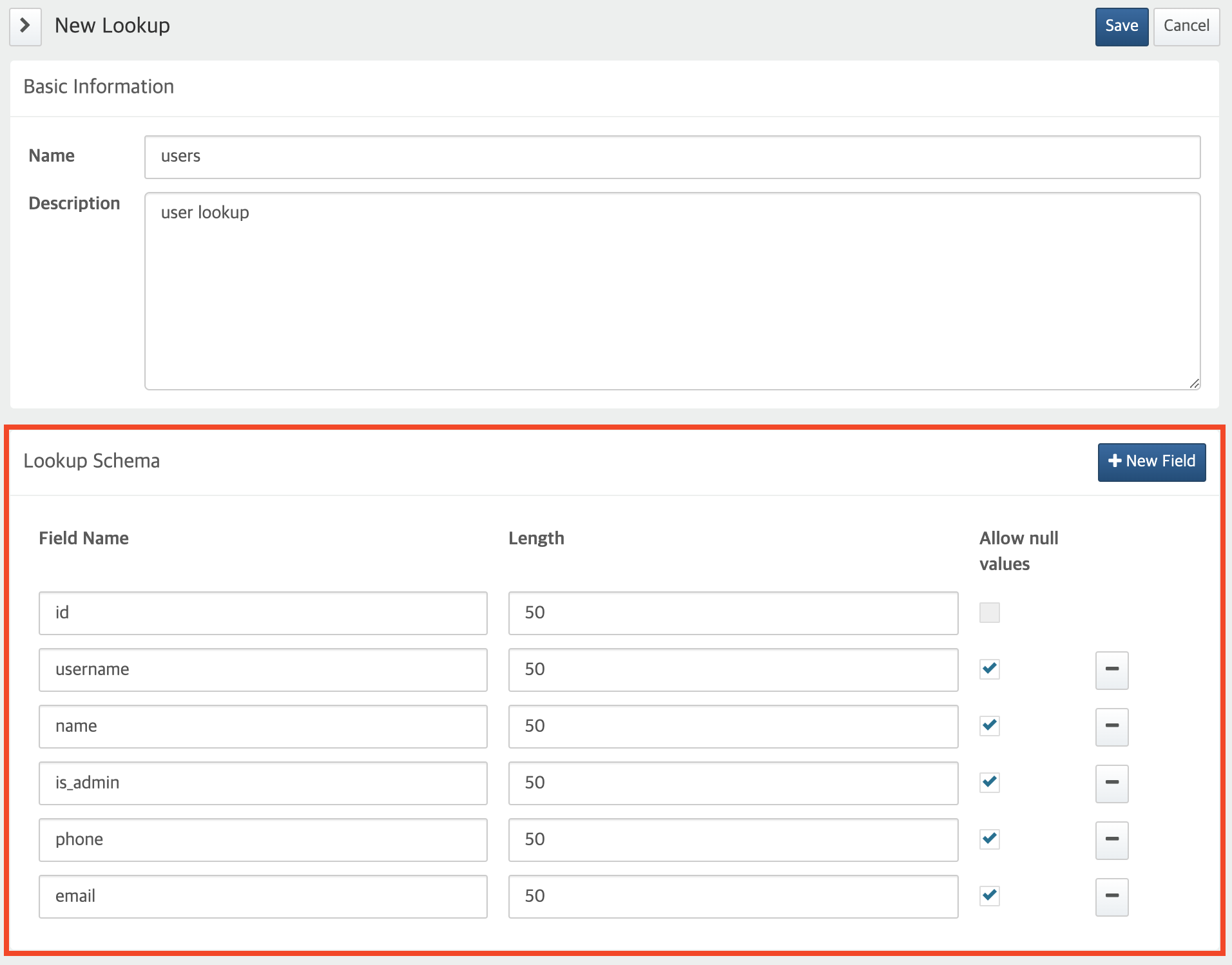 Lookup schema property