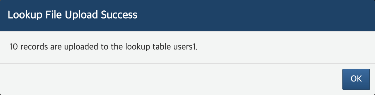 Lookup file upload completed