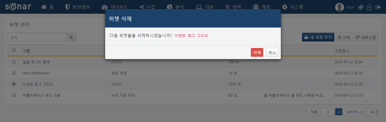 Widget Deletion