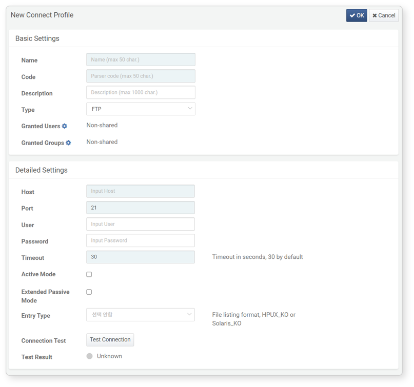 Add Connect Profile Screen