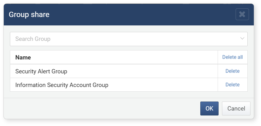 Group Sharing Dialog