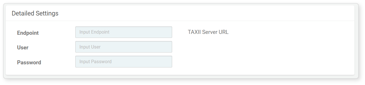 Detailed Settings When Type is TAXII