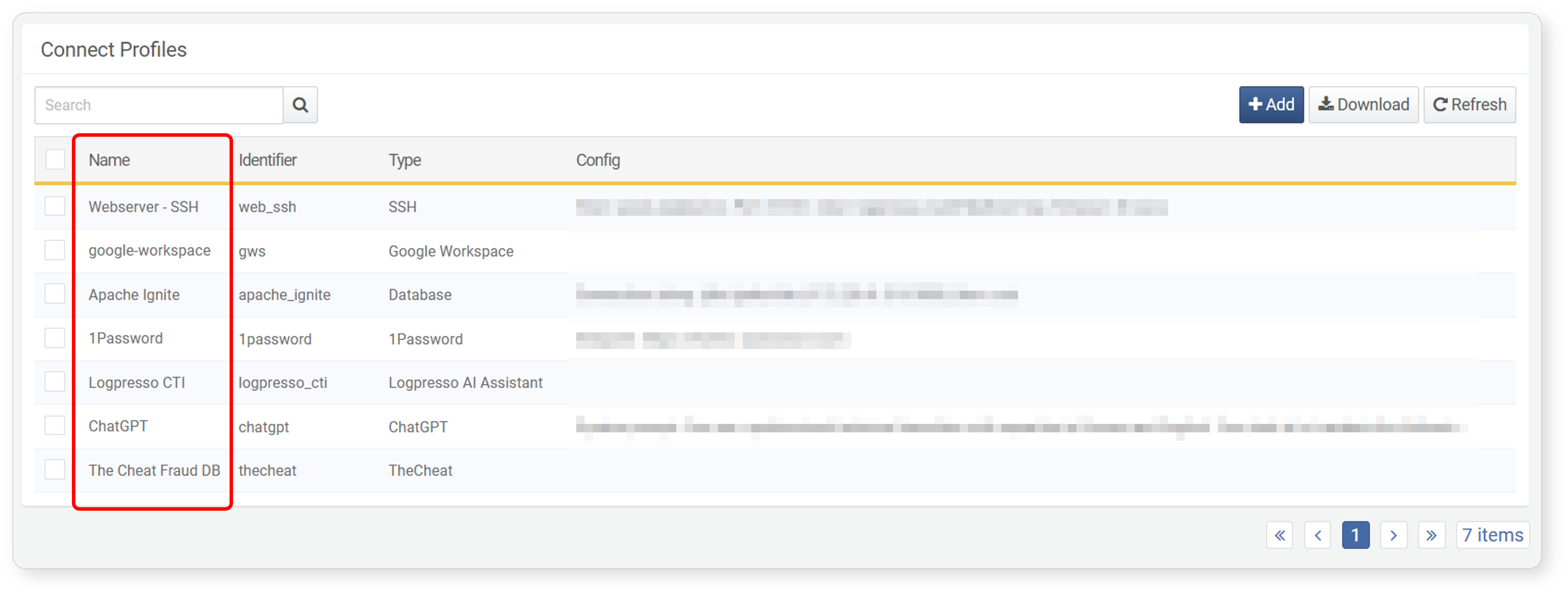 Select Connect Profile