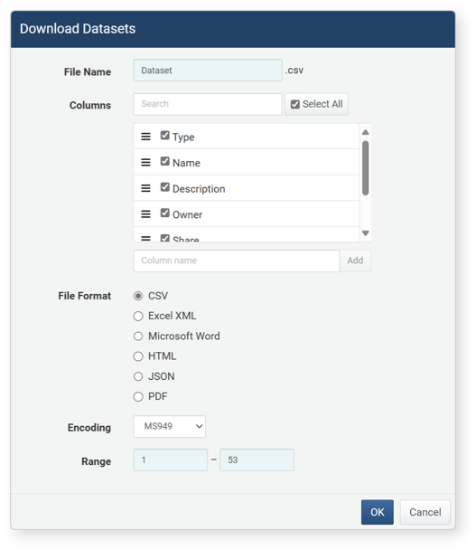 Download Dataset List
