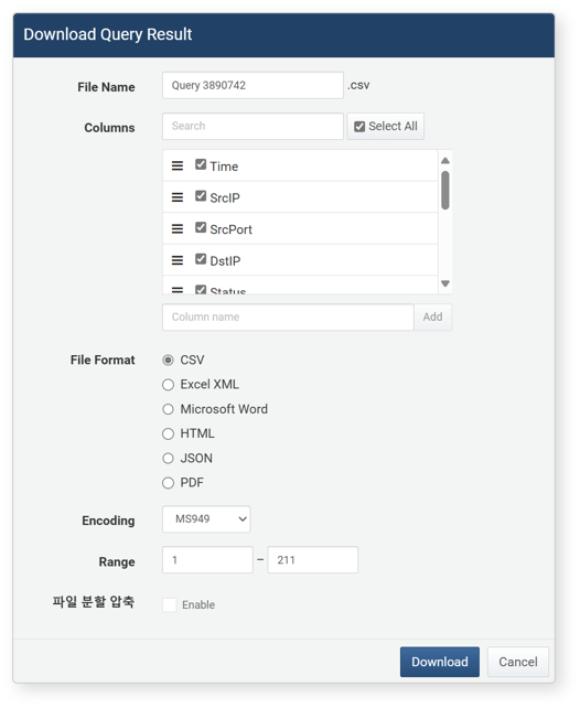 Download Log Search Results