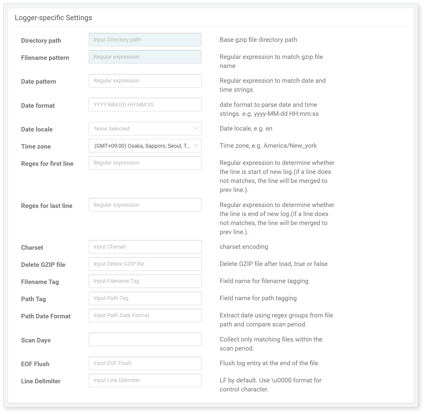 Logger settings - GZIP Directory Watcher