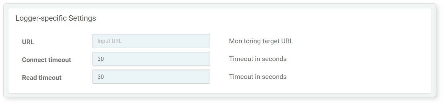 Logger settings - HTTP Monitor
