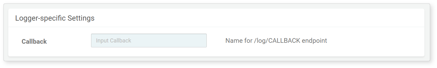 Logger settings - HTTP POST