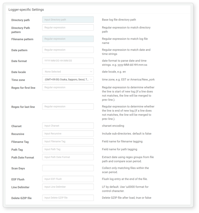 Logger settings - Recursive GZIP Directory Watcher