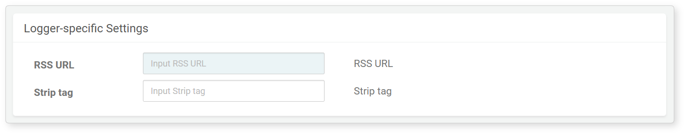 Logger settings - RSS Logger
