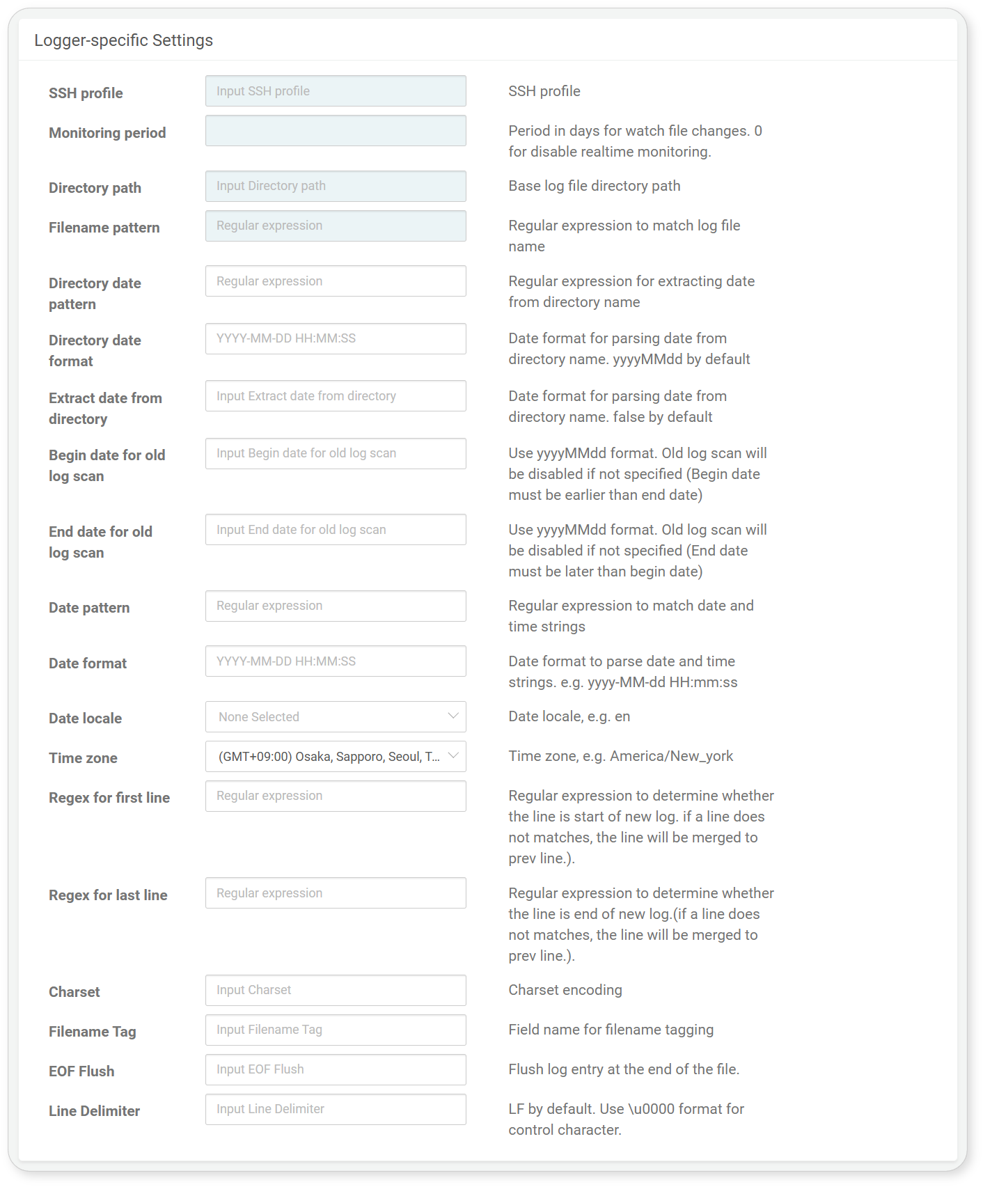 Logger settings - SFTP Daily Rolling Directory Watcher