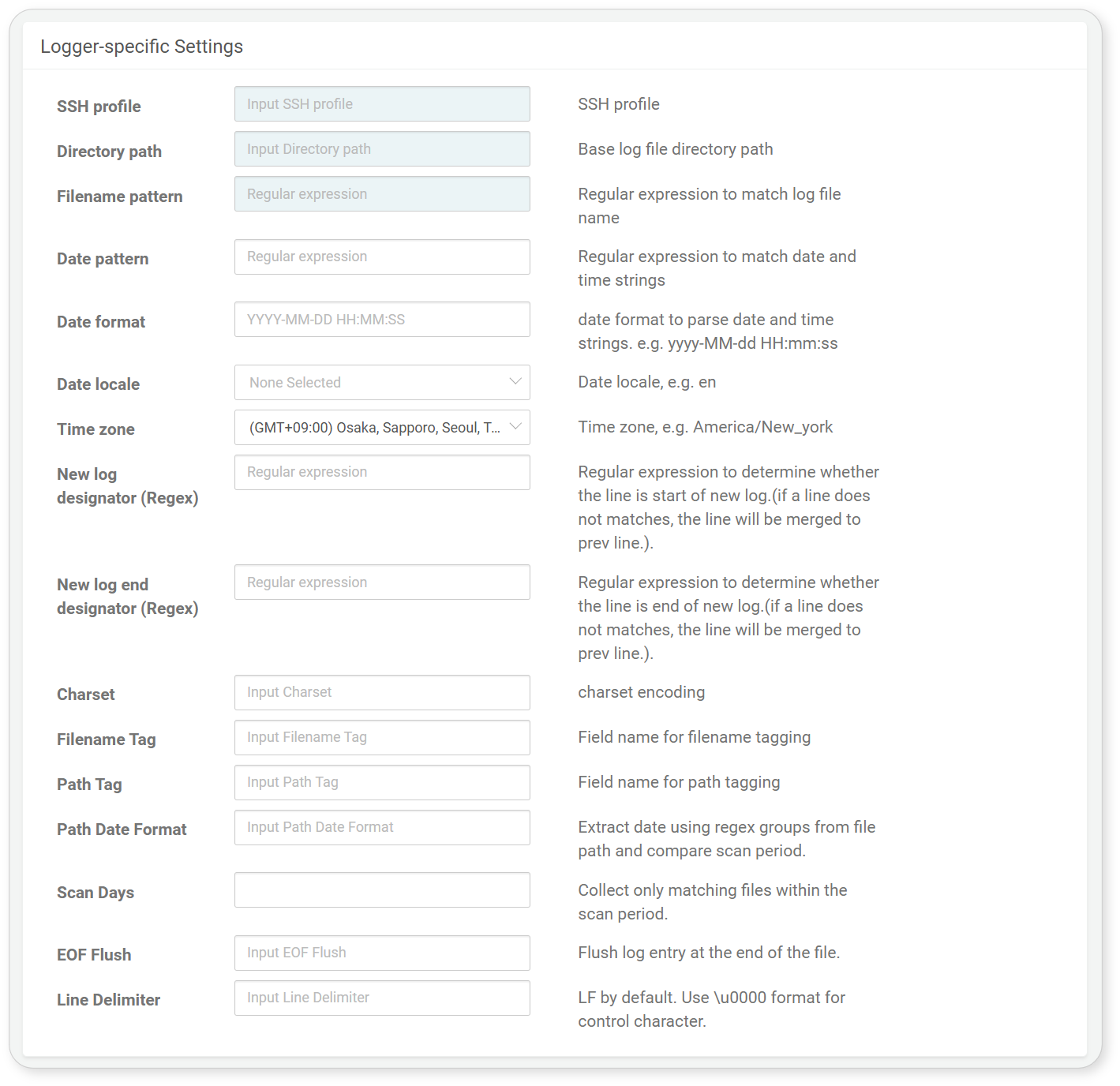 Logger settings - SFTP Directory Watcher