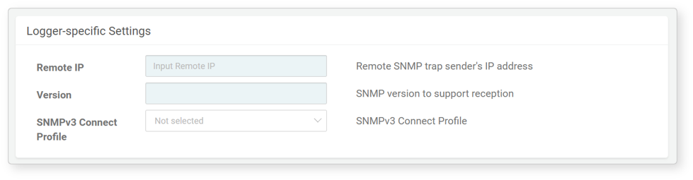 Logger settings - SNMP Trap Receiver