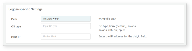 Logger settings - WTMP