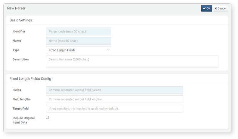 Fixed-length parser