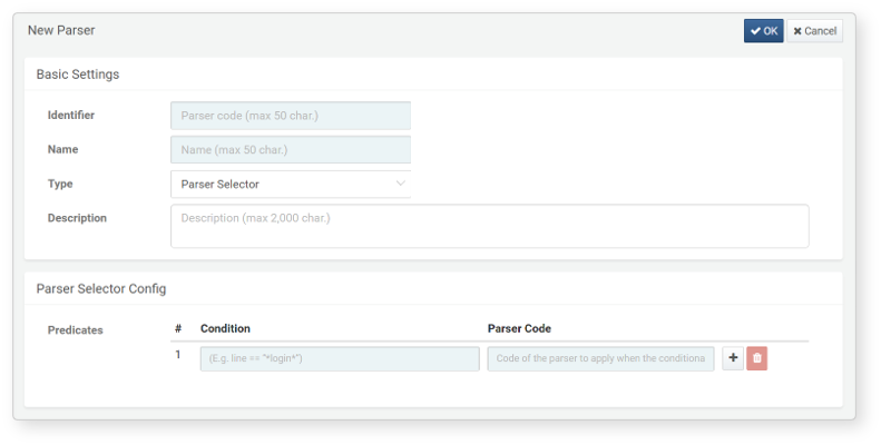 Parser selector
