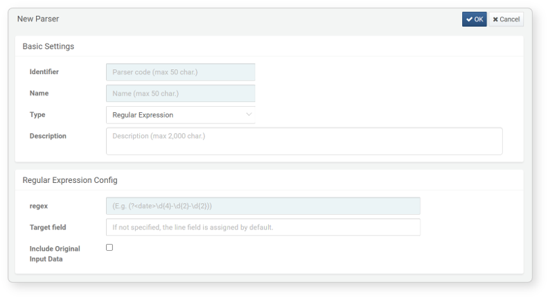 Regular expression parser