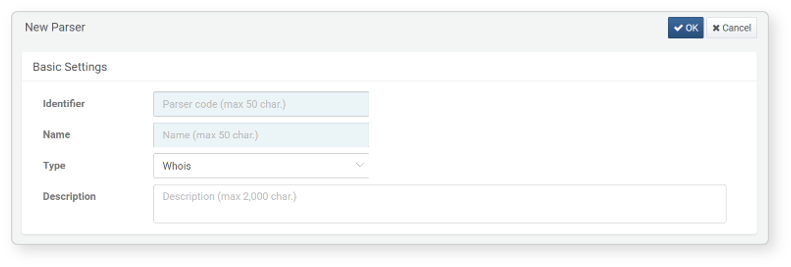 Whois parser settings