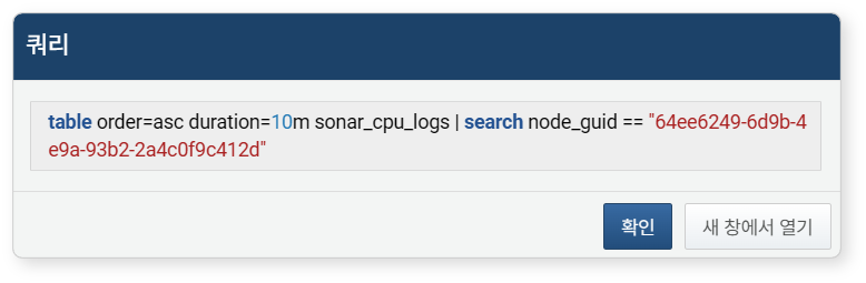 Data Query of CPU Usage Widget