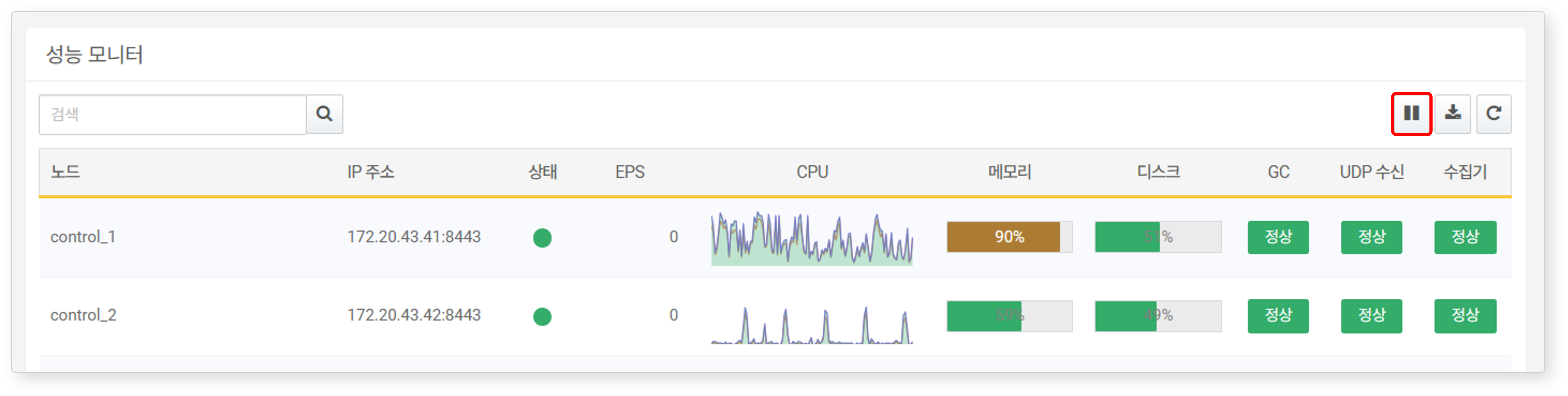 Performance Monitor - Location of Pause Button