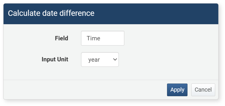 Time Difference Calculation dialog