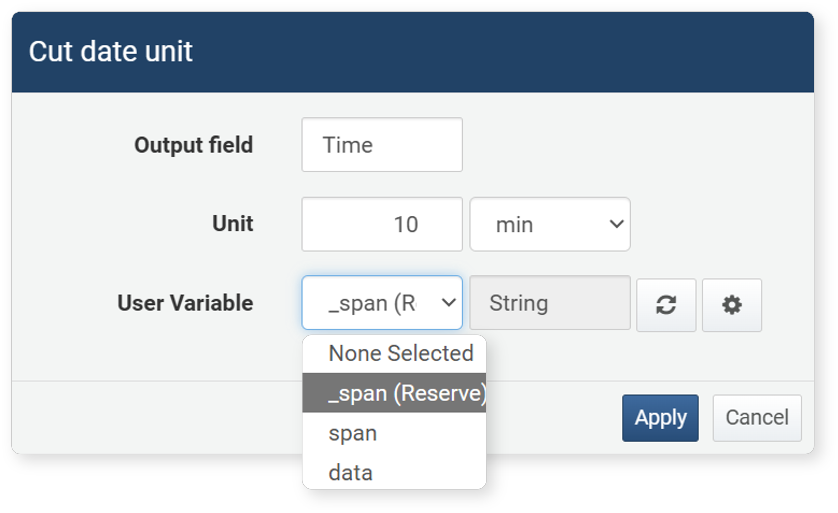 Time Unit Truncation dialog