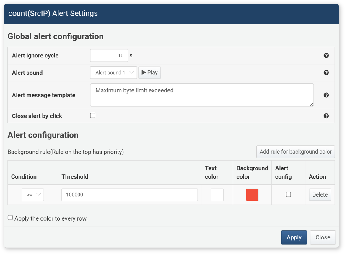 Alert Settings