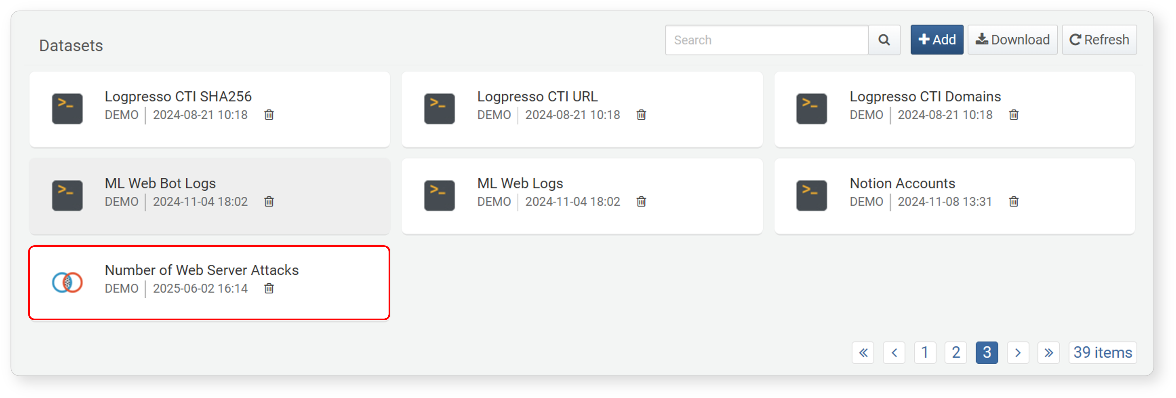 Check saved dataset