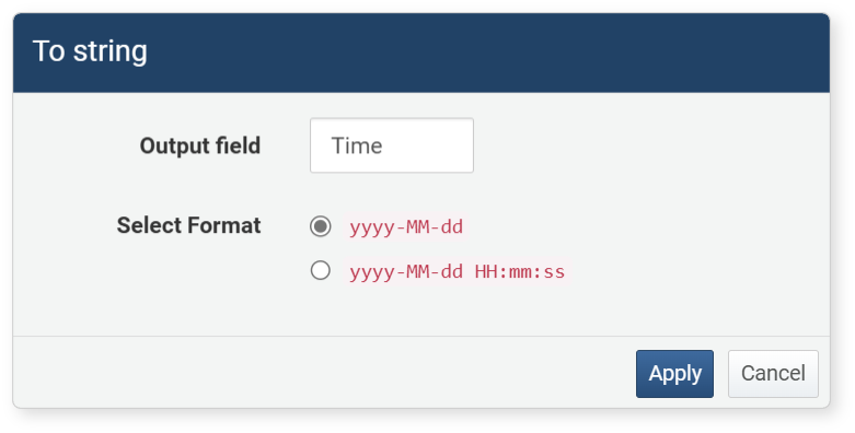 String Conversion dialog