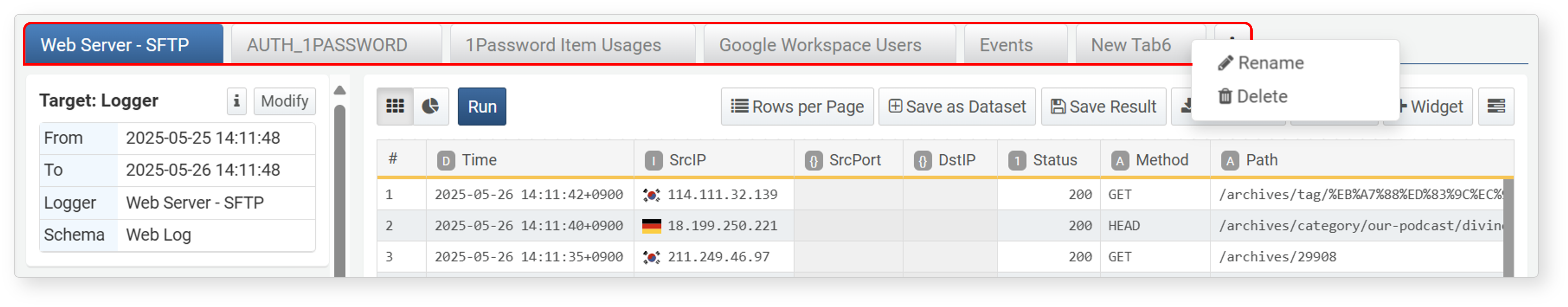 Pivot Tab