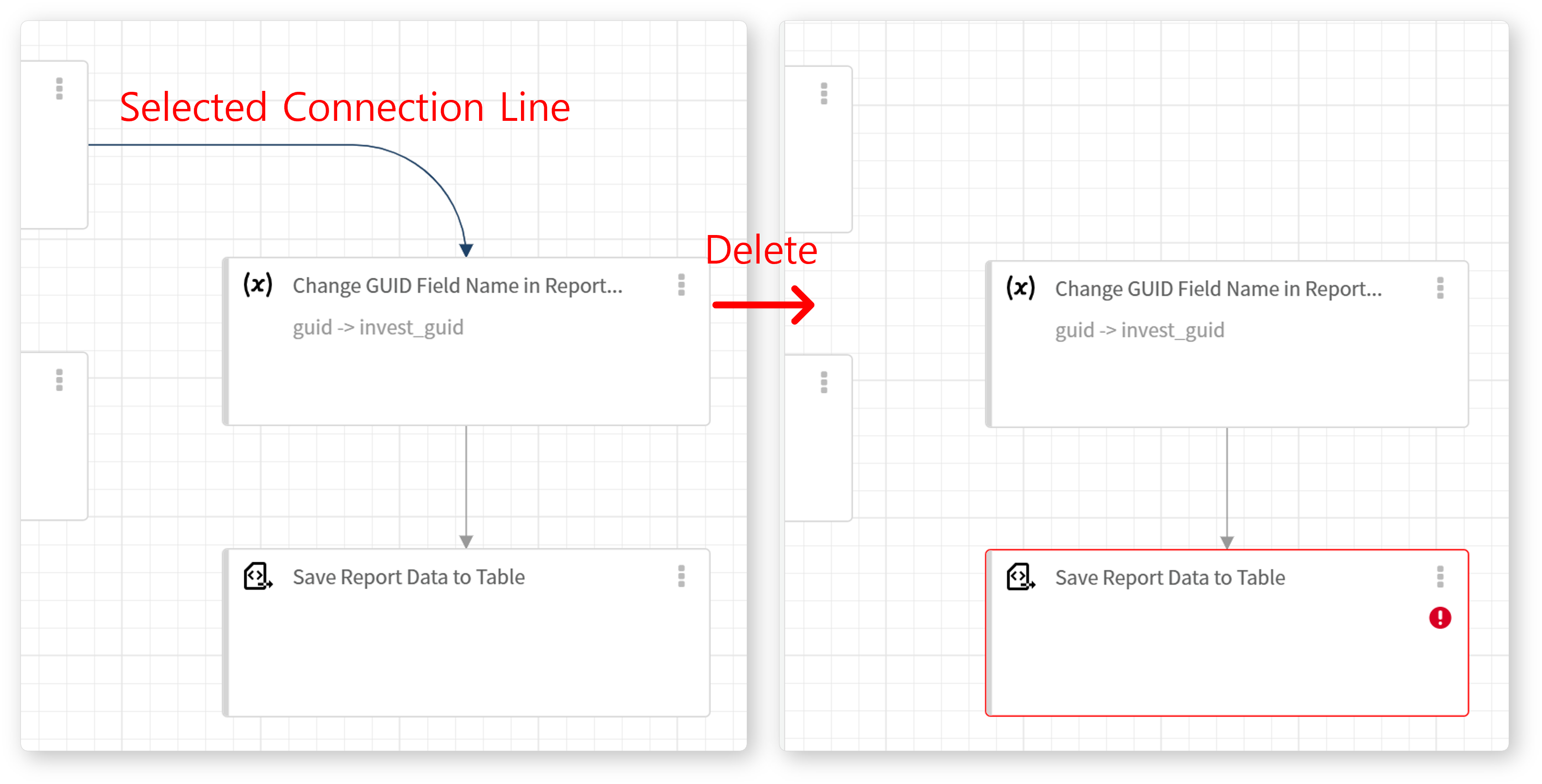 Delete connection line