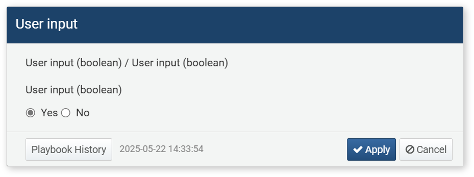 Example - User input request