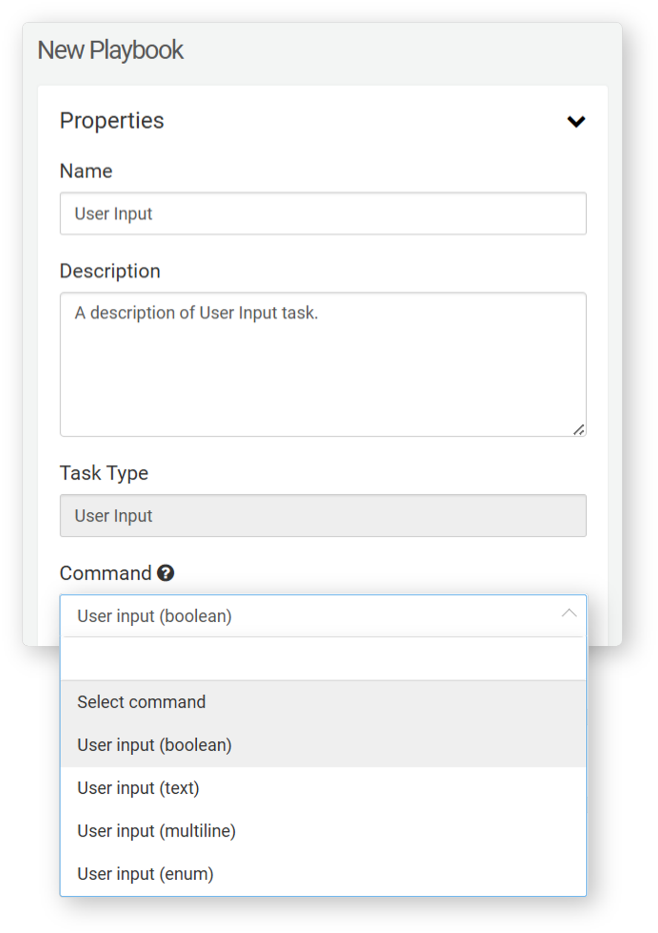 Properties - User Input