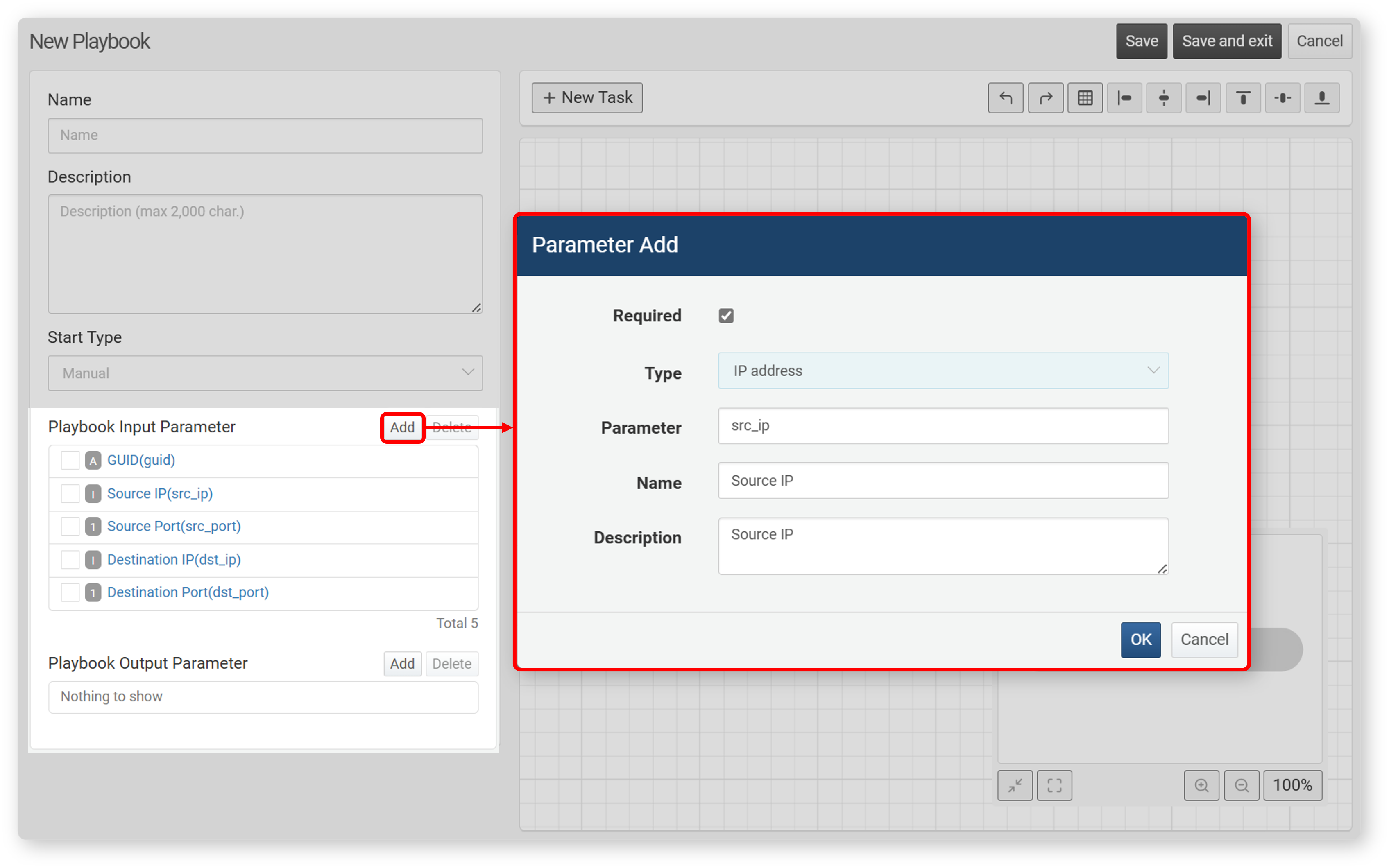 Add input parameter