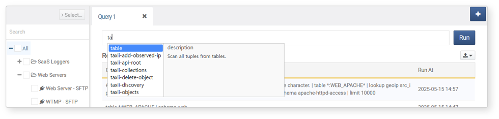 Auto-Completion - Selecting a Command from the List