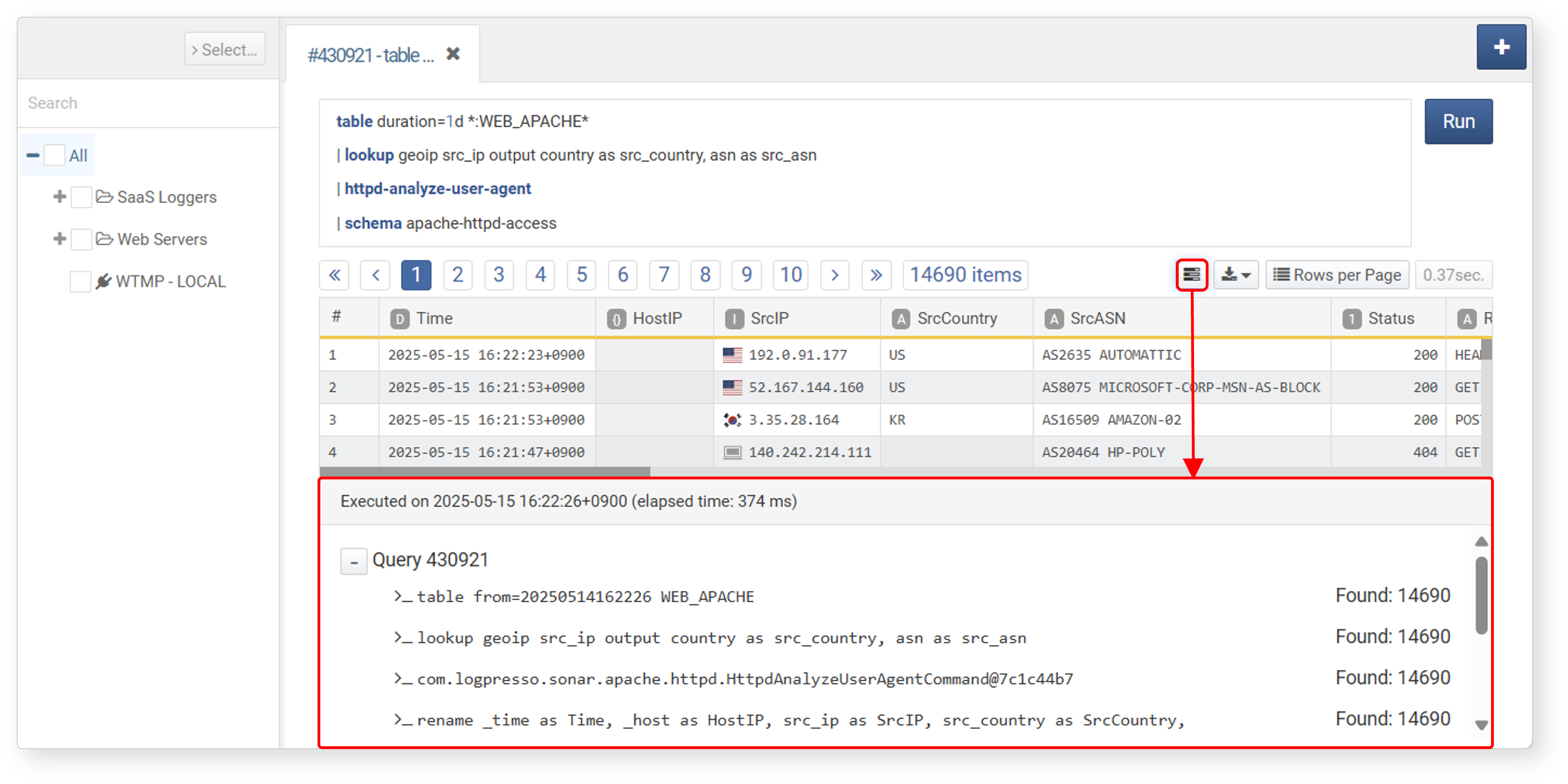 Viewing Query Execution Information