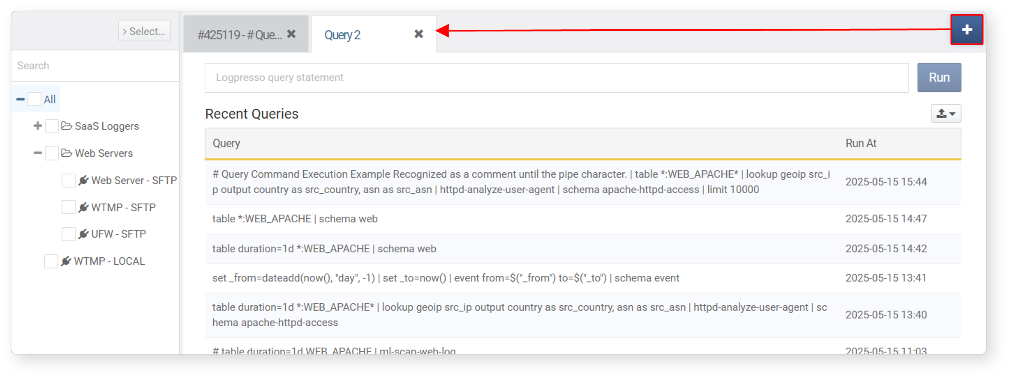 Opening Query Tabs
