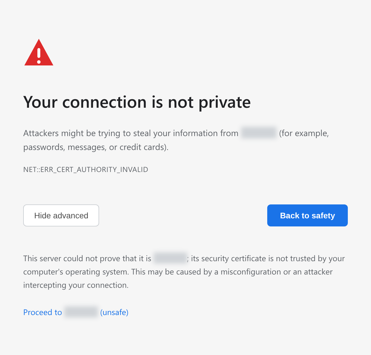 Security warning