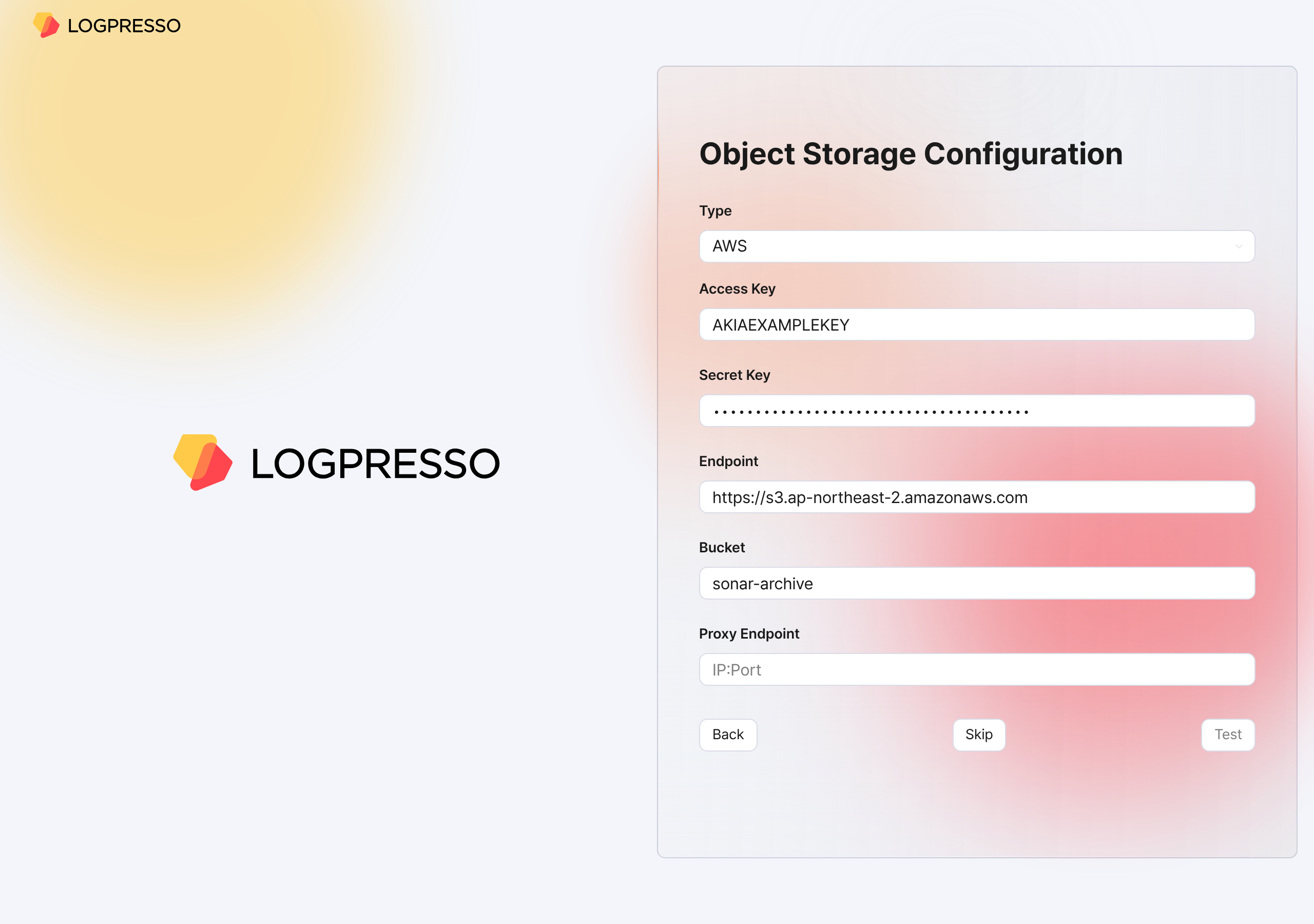 Web installer - Object Storage Configuration