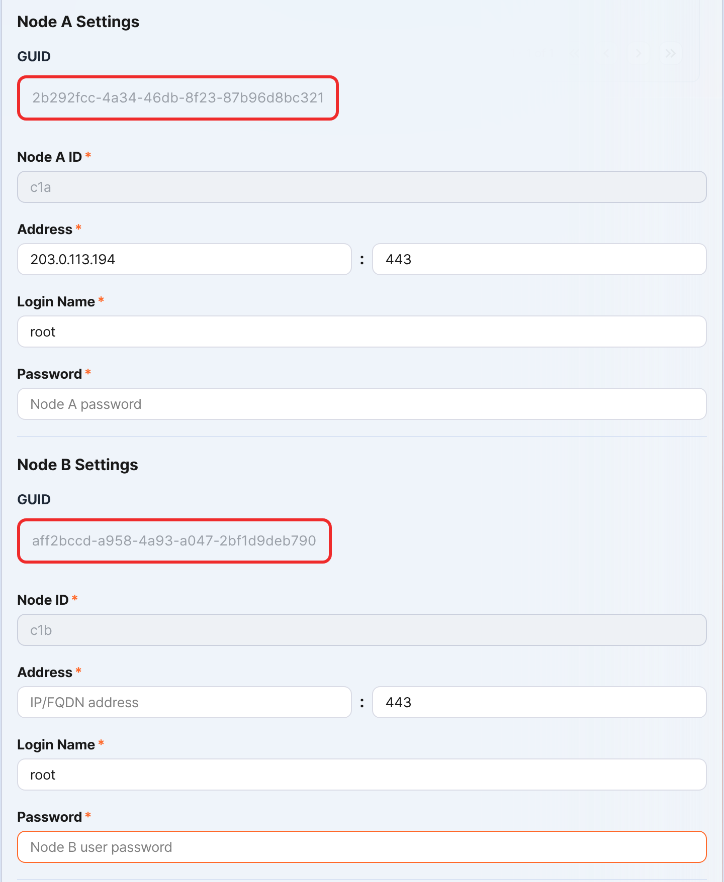 Checking the node GUIDs