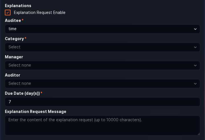 Stream rule explanation settings
