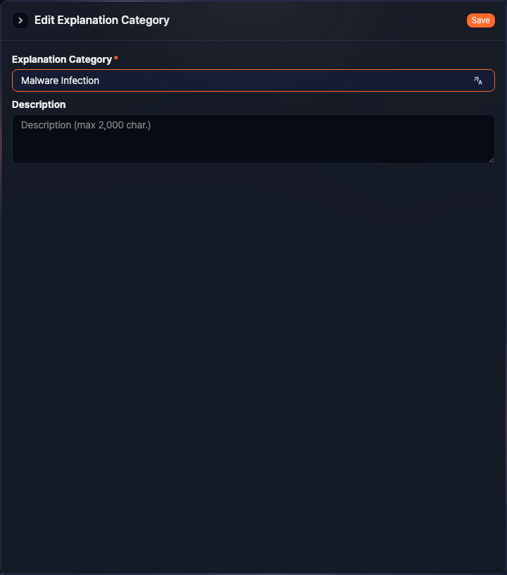 Edit explanation category