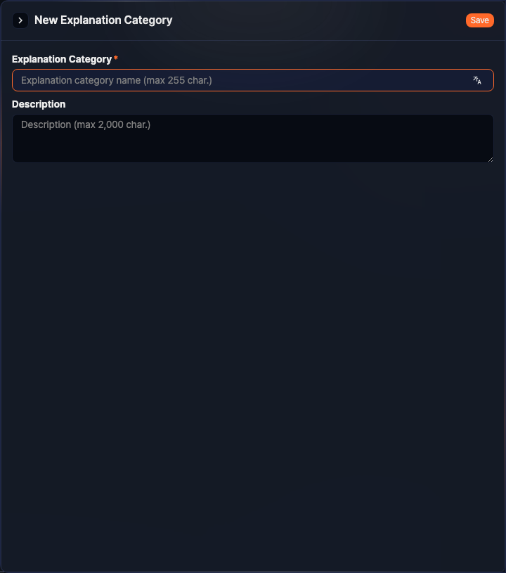 Add explanation category