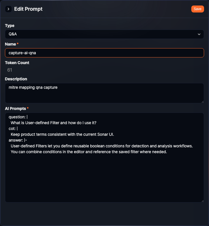 Edit AI prompt